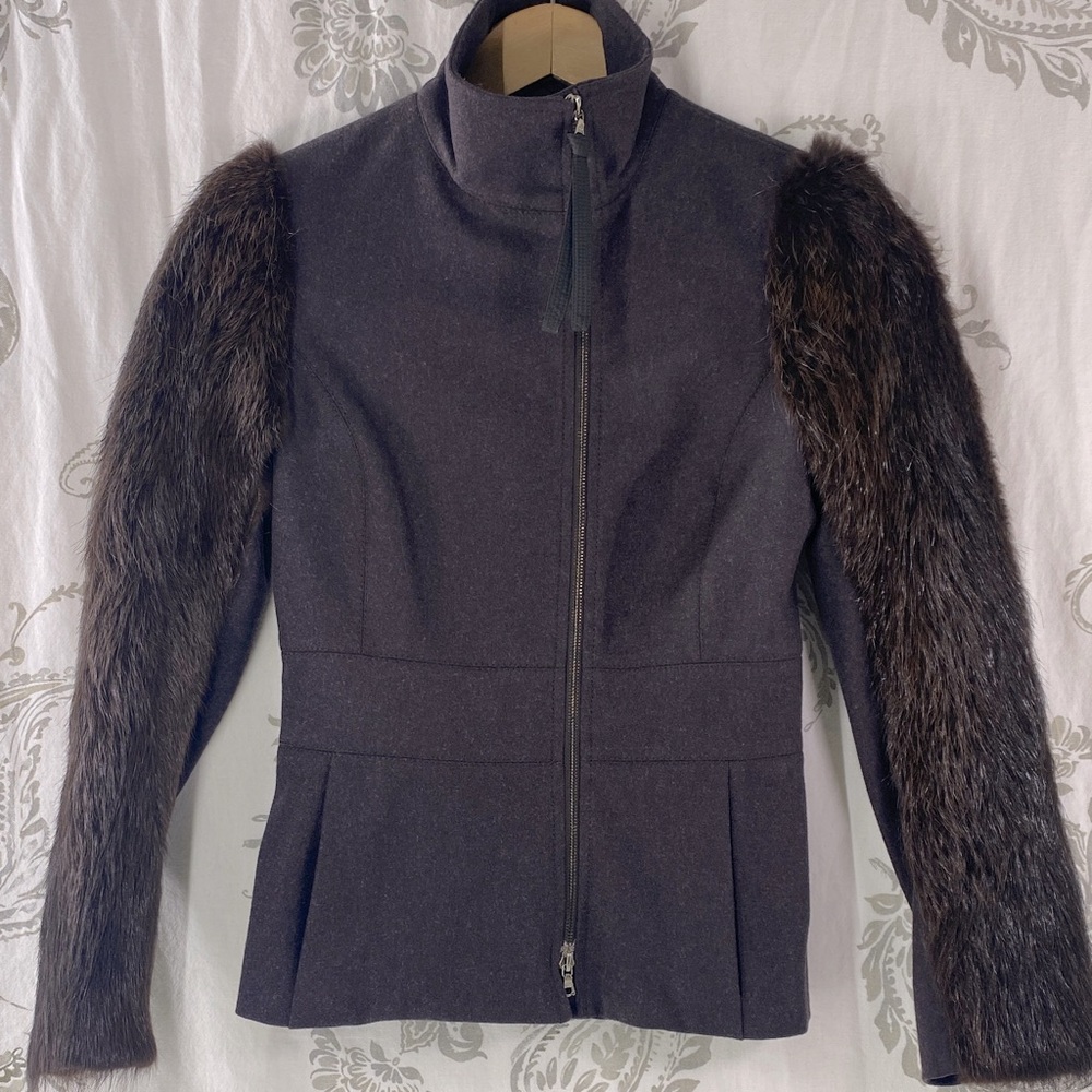 Vintage CESARE FABBRI WOOL AND‎ MINK COAT